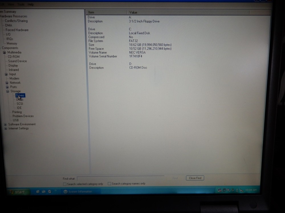 NEC Versa LX Laptop Computer with Windows XP Home Edition
