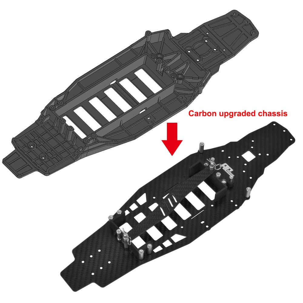 Custom Carbon Lower Deck Chassis Frame Kit for Tamiya FF03 FF-03 Pro Upgrades