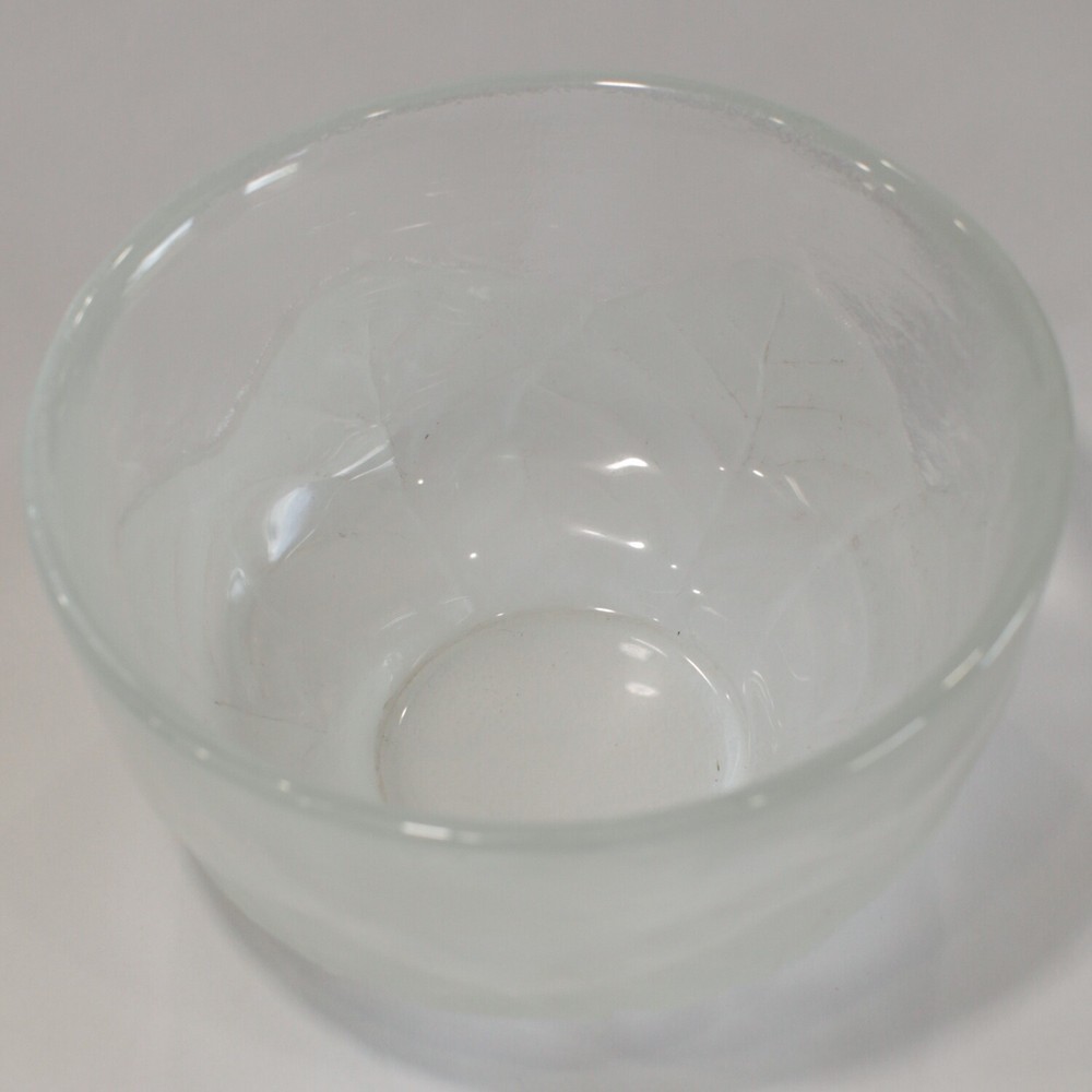 Frosted Bowl Leaves Small Clear