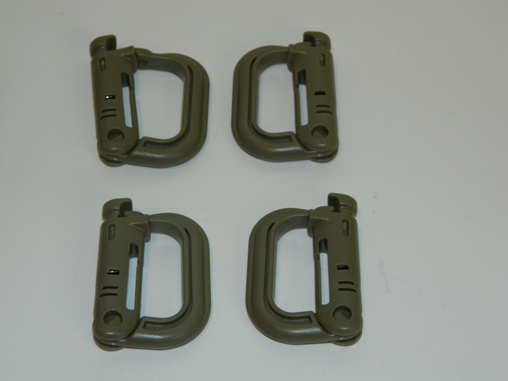 4 pack D-Ring Clip Molle Hook Grimloc Backpack Locking Buckle Carabiner Snap on