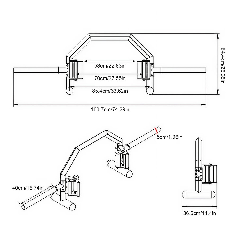 Multi-Function Open Trap Bar for Strength Training Fitness Equipment