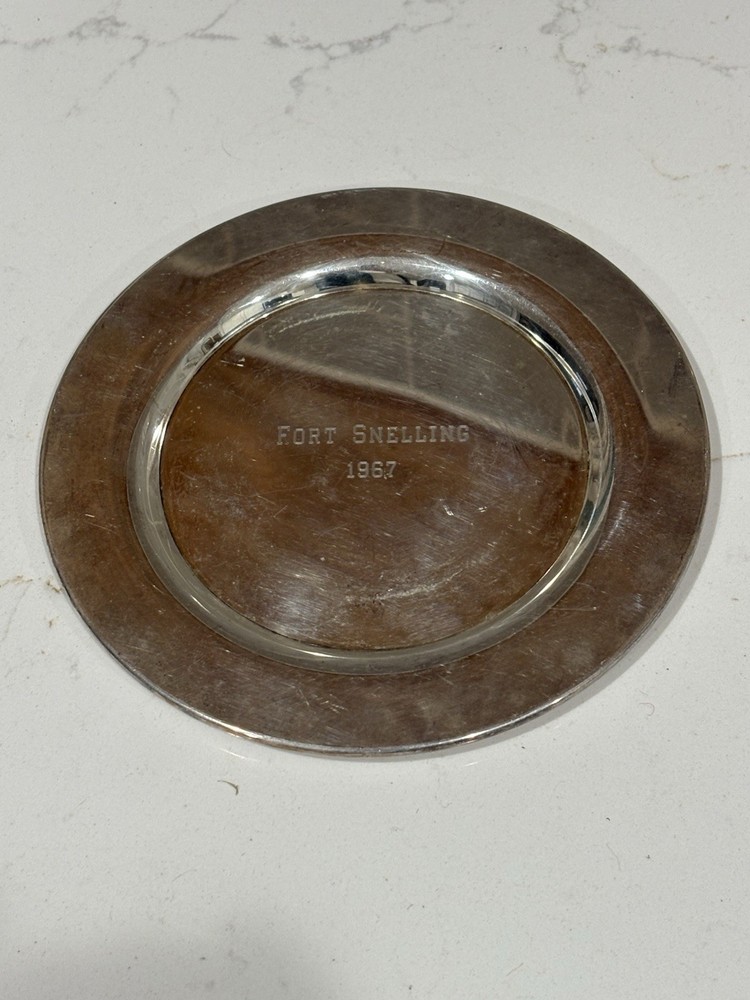 Vintage Silver Plate Trophy plate Fort Snelling 1967 6”