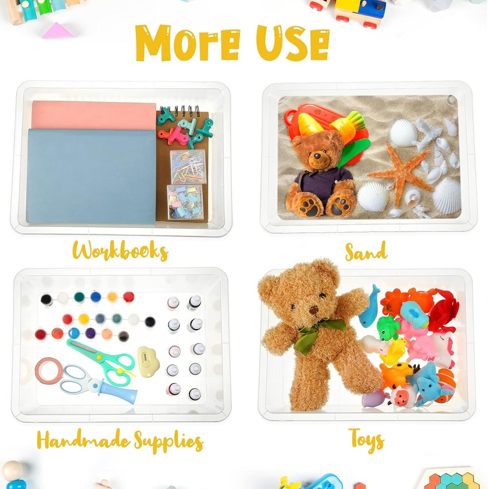 24 Pcs Plastic Paper Trays Classroom Stackable Letter Size Flat Organizer Bins