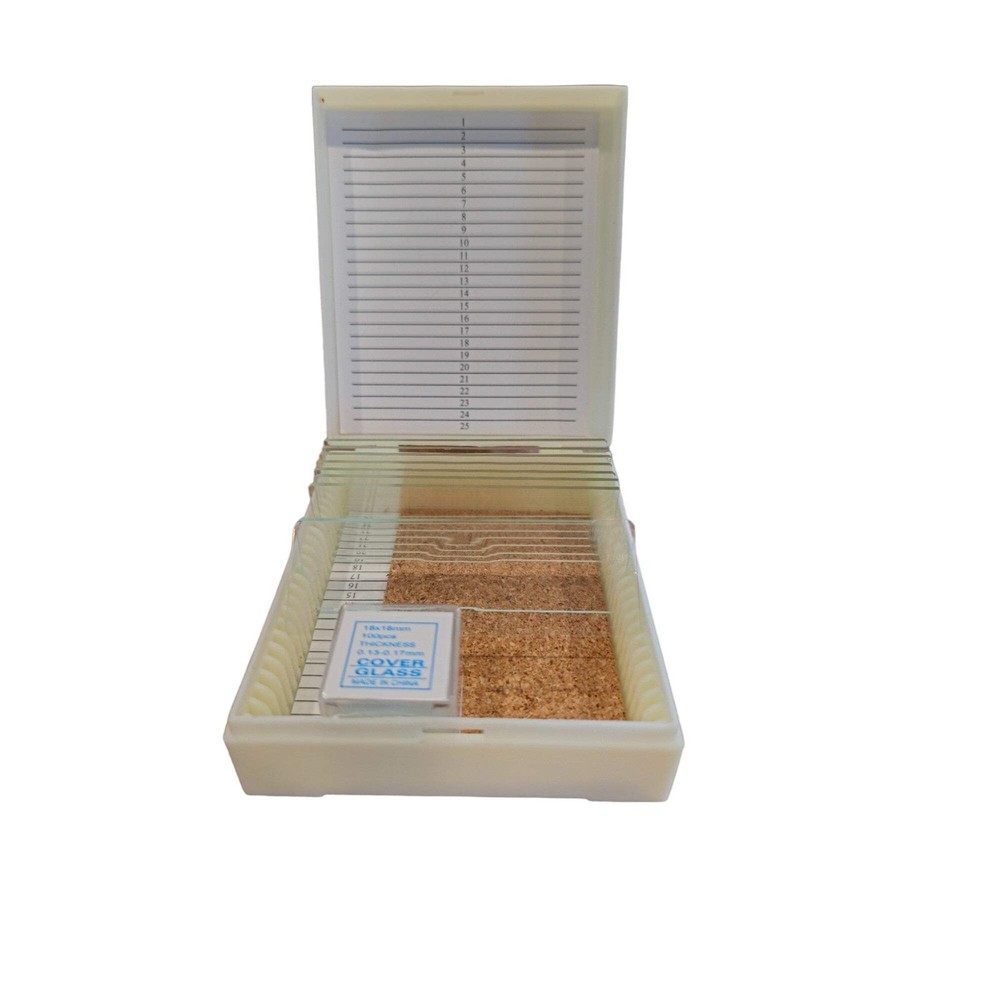 Microscope Slide Basic Set Which Includes a 25 Place, Cork Lined Storage Box