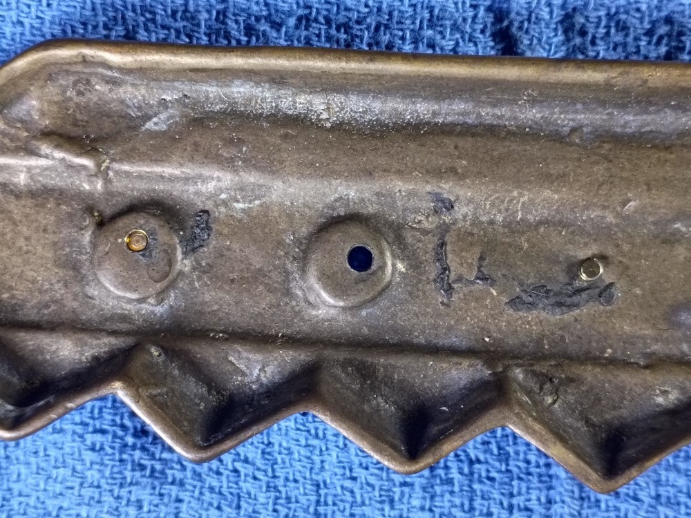 Vintage LARGE Wall Key Holder, Key Shaped Solid Brass w 5 Hooks