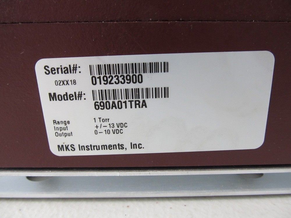 MKS 690A01TRA Baratron Absolute Capacitance Manometer 690A 1Torr 0-10 VDC Output