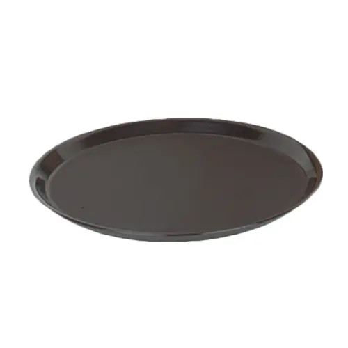 Thunder Group PLRT012 12" Diameter Black Slip Resistant Serving Tray
