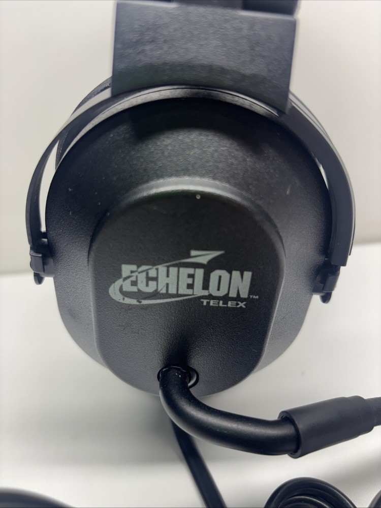Echelon Telex Aviation Headset Dual Plug Tested Working