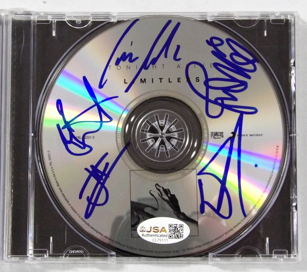 Tonight Alive Band Signed Limitless CD JSA Authenticated Jenna McDougall