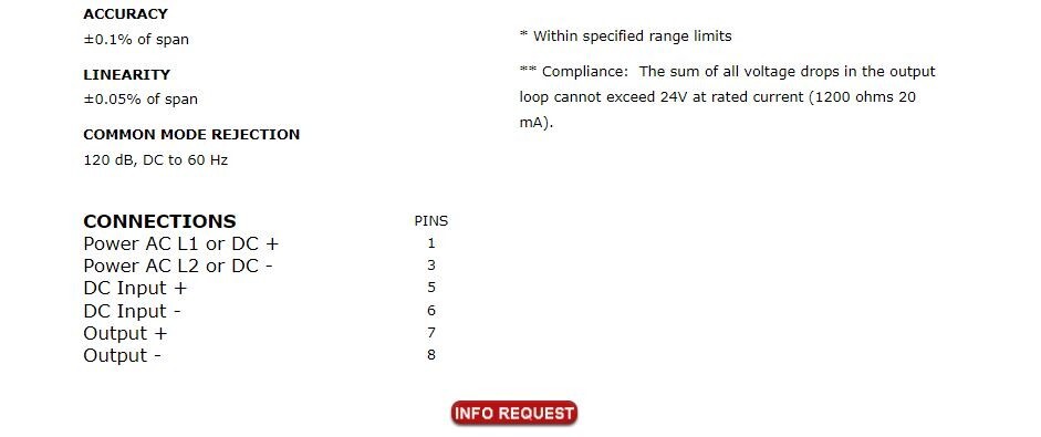 DC INPUT ISOLATED TRANSMITTER , MM4300 , MIGHTY MODULE , WILKERSON , 0/5VDC