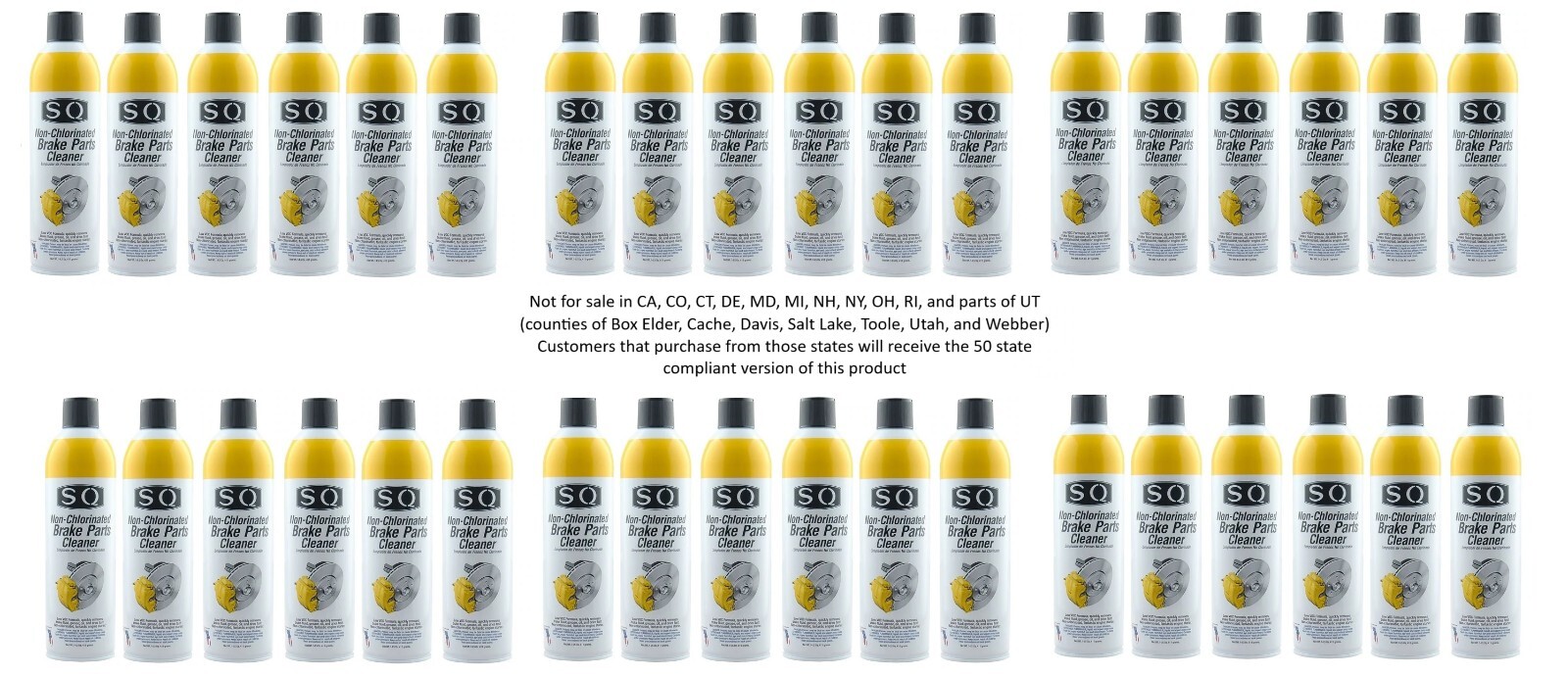 SQ Non Chlorinated Brake Cleaner, 36 pack 14.5 OZ