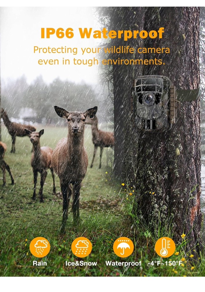 VOOPEAK Mini Wildlife Camera HD 2K 36MP Trail Camera