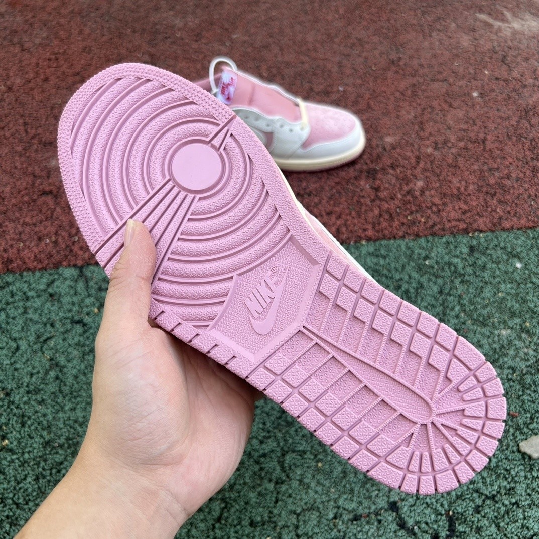 DM7886-600 Travis Scott x AJ1 Jardon 1 Low Pink Women's Shoe Sizes 4-13