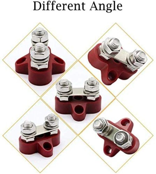 Durable 5/16" Dual Power Distribution Bus Bar - Positive Negative Terminal Block
