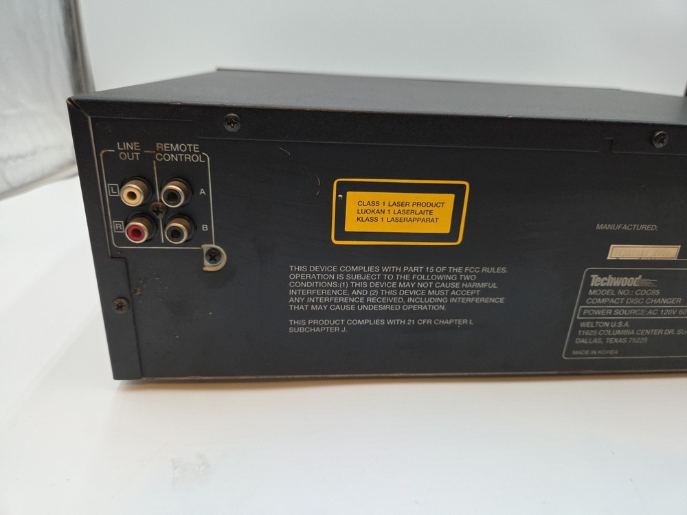 Techwood Compact Disc Changer CD Changer CDC85 - NO REMOTE Not Fully Tested