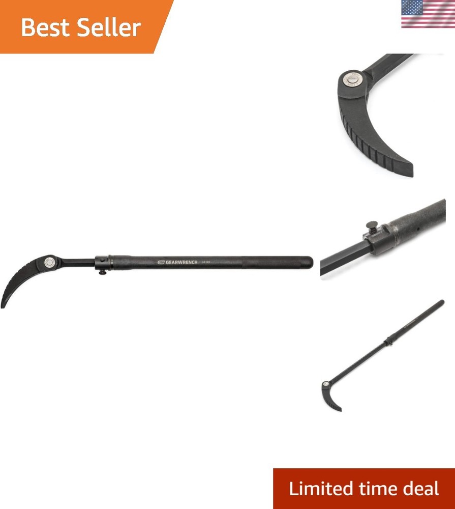 33" Extendable Indexing Pry Bar - Adjustable Head with 14 Positions for Access