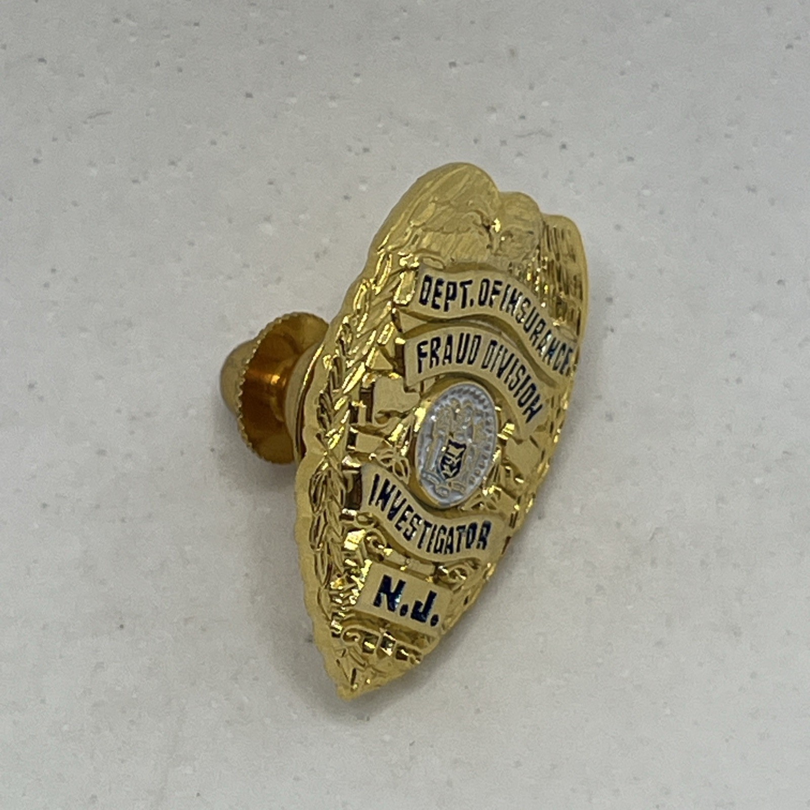 New Jersey Insurance Fraud Division Investigator Law Enforcement Enamel Hat Pin