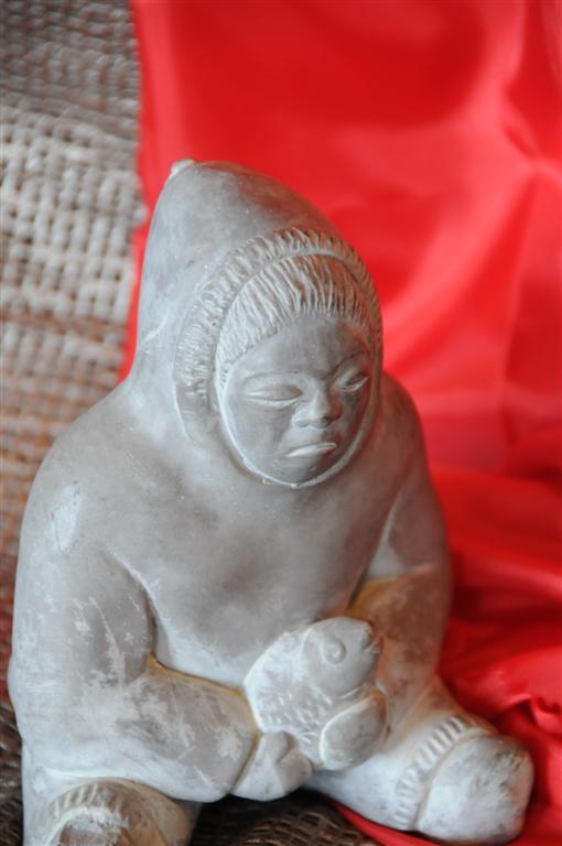 Old Eskimo Carving / Casting Statue from Abbott Canada… beautiful display piece
