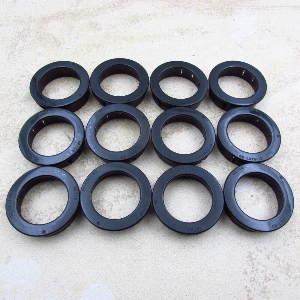 QTY 12 Heyco 2210 SB 1375-16 Black SNAP Bushing 1" Inside  Panel Thickness 1/8"