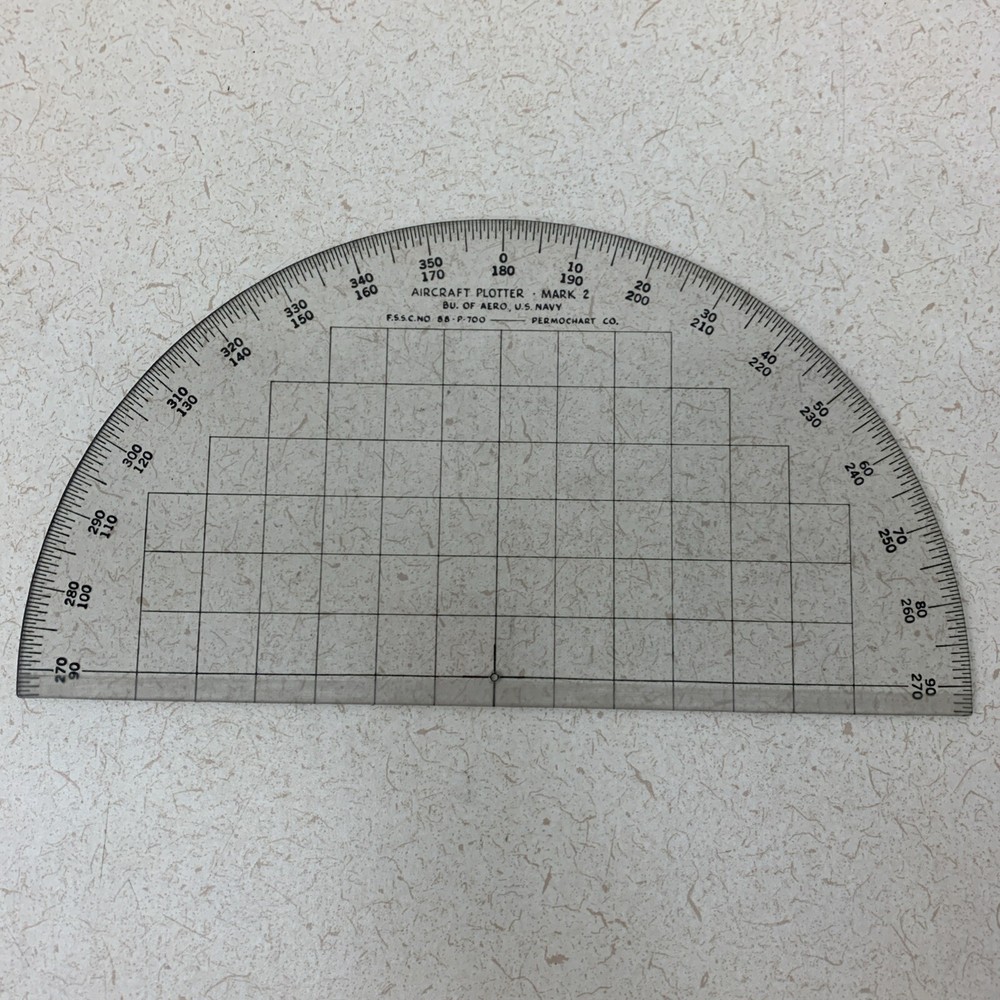 DRAFTING Jeppesen PW-1 Rotating Plotter & 2 Aircraft Plotter Mark 2 Permochart