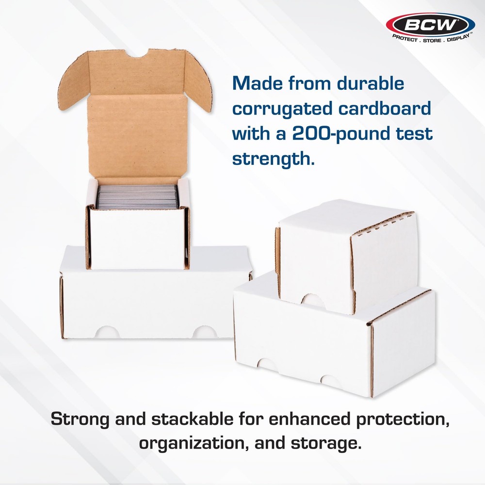 BCW 400-Count Trading Card Storage Box - 2 Pack | Baseball Compact, White