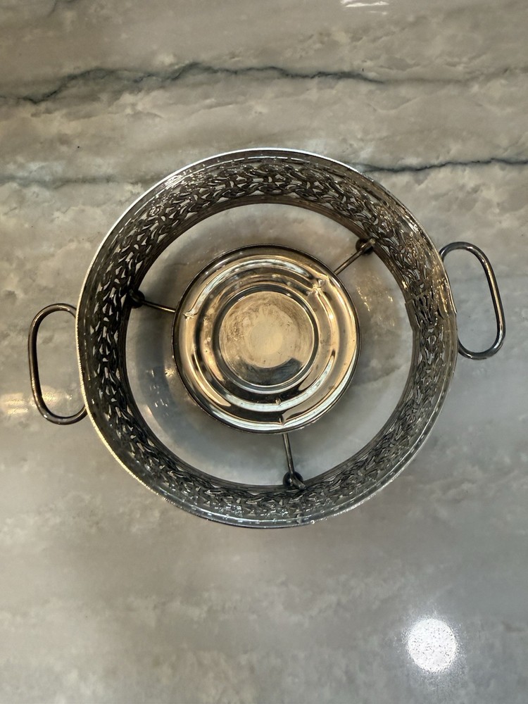 Vintage Art Deco Silver plated tea light Candle Holder