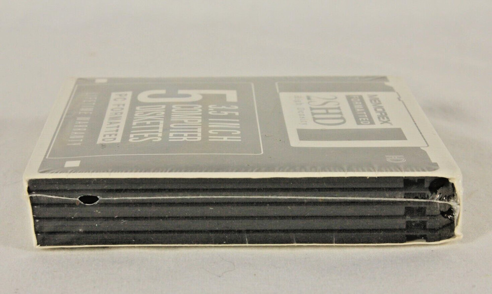 1996 Memorex Formatted 2SHD 5 Pack 3.5'' Diskettes New