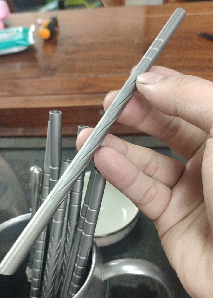 1pcs EDC TA1 Titanium Drinking Straw Ti sucker Tableware 18cm/20cm