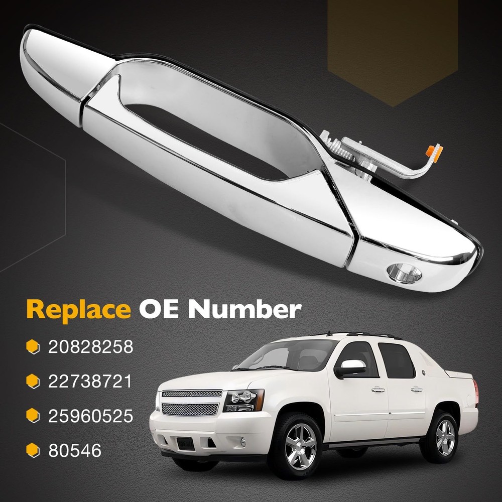 Exterior Chrome Door Handle Front Left Driver Side | front left,