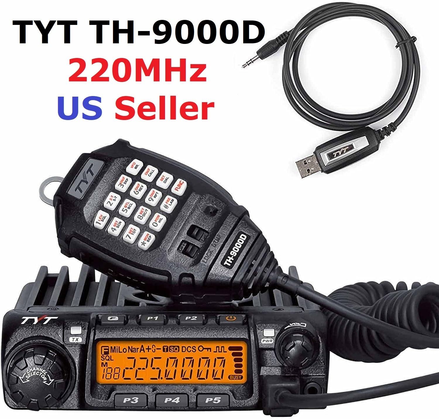 TYT TH-9000D Plus 220-260MHz 60 watts 200 Channels Mono Band Radio US Seller