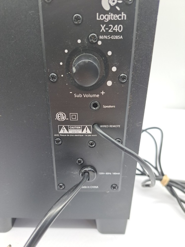 Logitech Tested X-240 Computer 3 Speaker System Active Sub