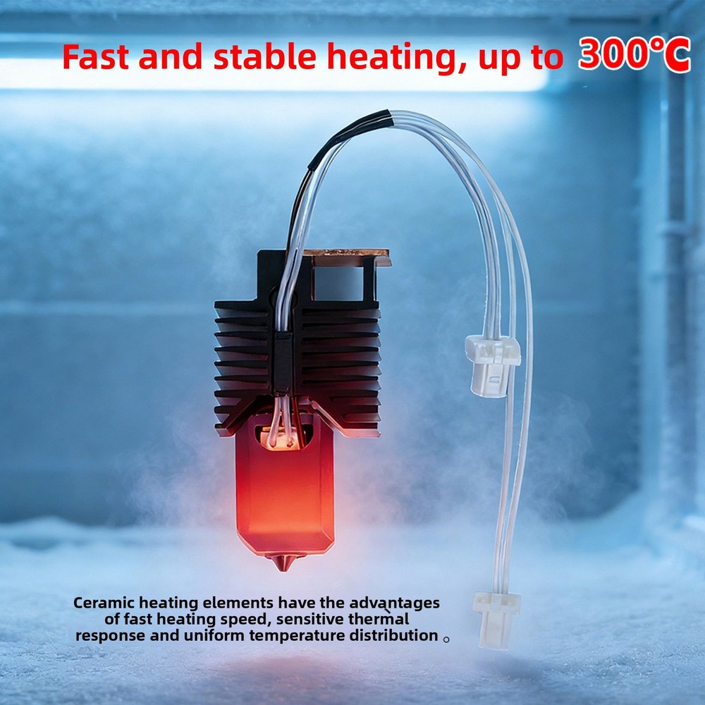 2-High Flowrate 3D Printer Hotend Kit Ceramic Block 0.2mm For Snapmaker U1