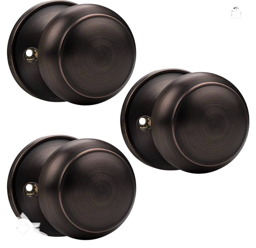 3 Door Knobs Probrico Flat Ball Single Dummy Non-Turning Interior Door Handles