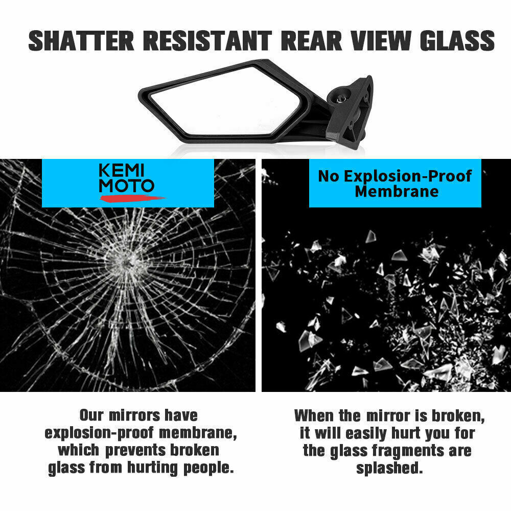 Kemimoto Rear Racing Side Mirrors For Can Am Maverick X3 Max Turbo R 2017-2024