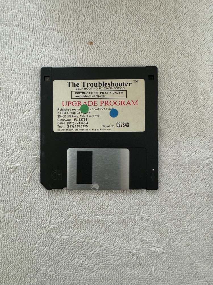 The Troubleshooter - Self-Booting PC Diagnostics - 3.5" Floppy Disk!!