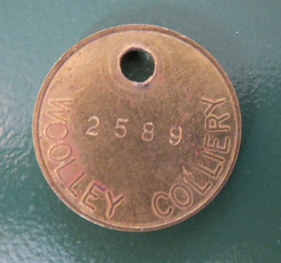 WOOLLEY Colliery Pit Check Tally - marked WOOLLEY COLLIERY 2589