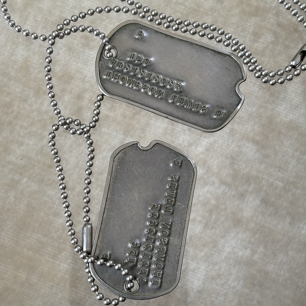 Vintage WWII US Airforce Dogtags Thompson Lewis E