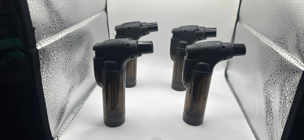 4 Pack Jumbo 4" Single Jet Flame Torch Gun Lighter Refillable Lockable Windproof