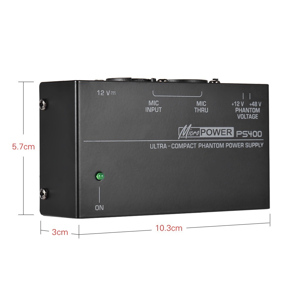 PS400 Phantom Power Universal Microphone Phantom Power Supply 12V Condenser
