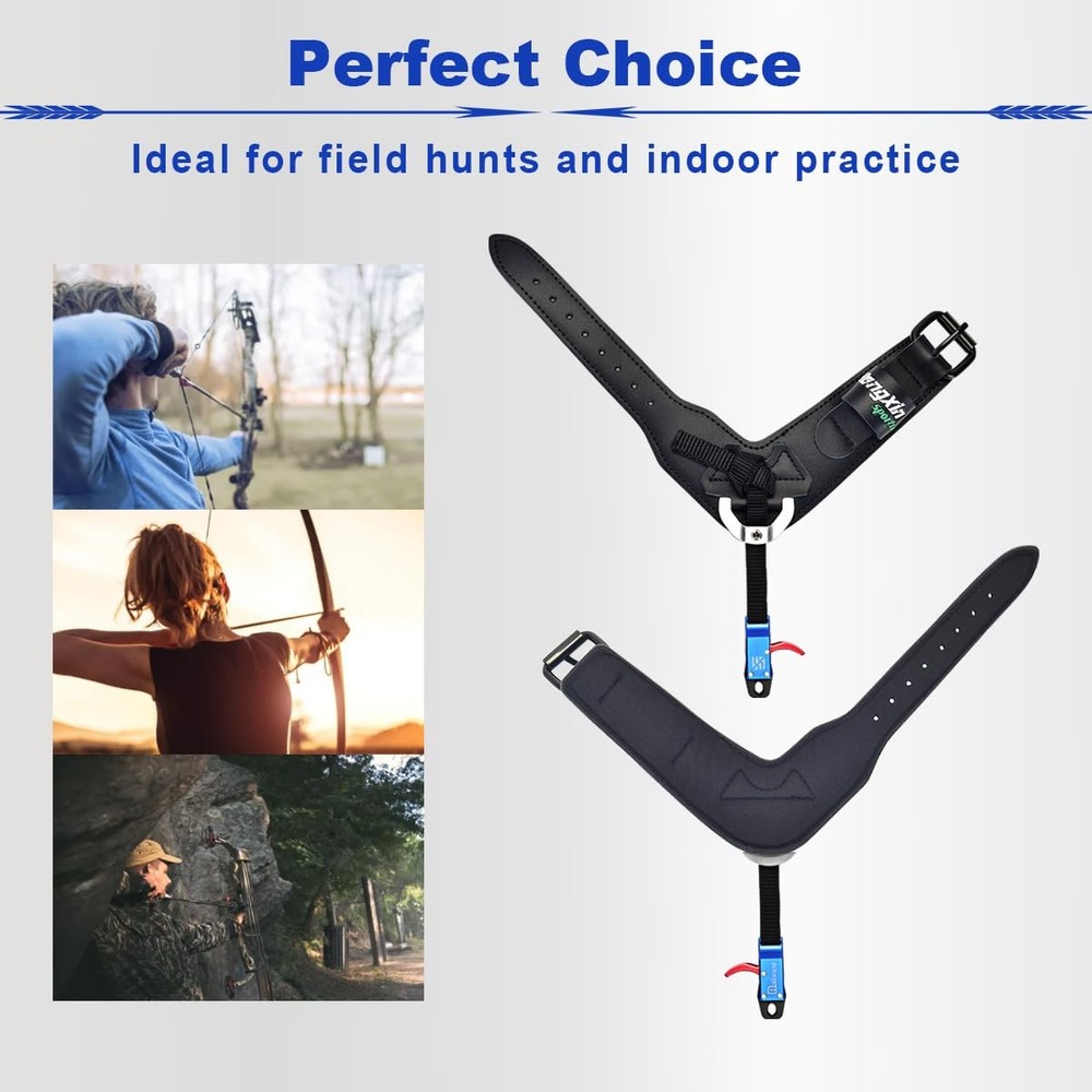 Adjustable Bow Release Aid for Compound Bows Archery Wristband Accessory
