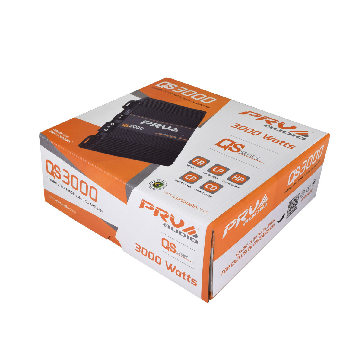 PRV Audio QS3000 1 Ohm Full Range Digital Car Amplifier 3000 Watts Compact 3k