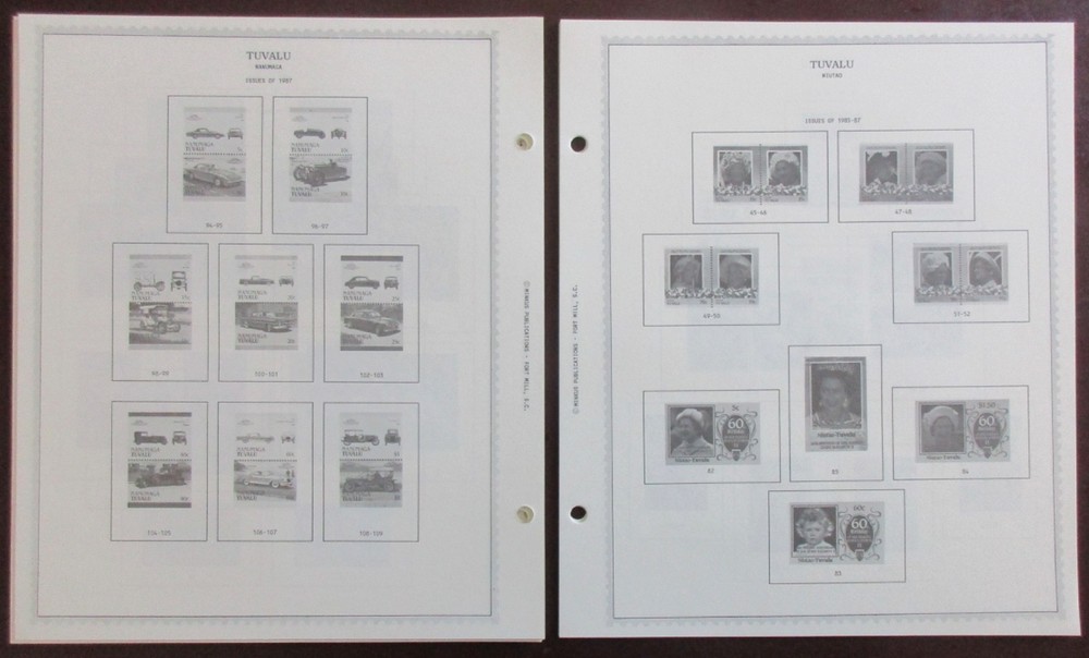 Tuvalu: Clean Set of Unused Minkus Supreme Global Pages to 1989