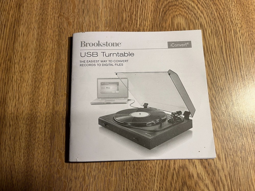 Brookstone Turntable Installation Manual and CD