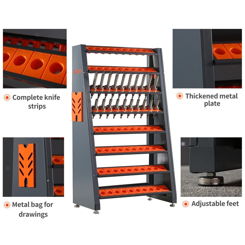 CNC Tool Rack with ABS Cushioned Holders, CAT/BT40 Model,