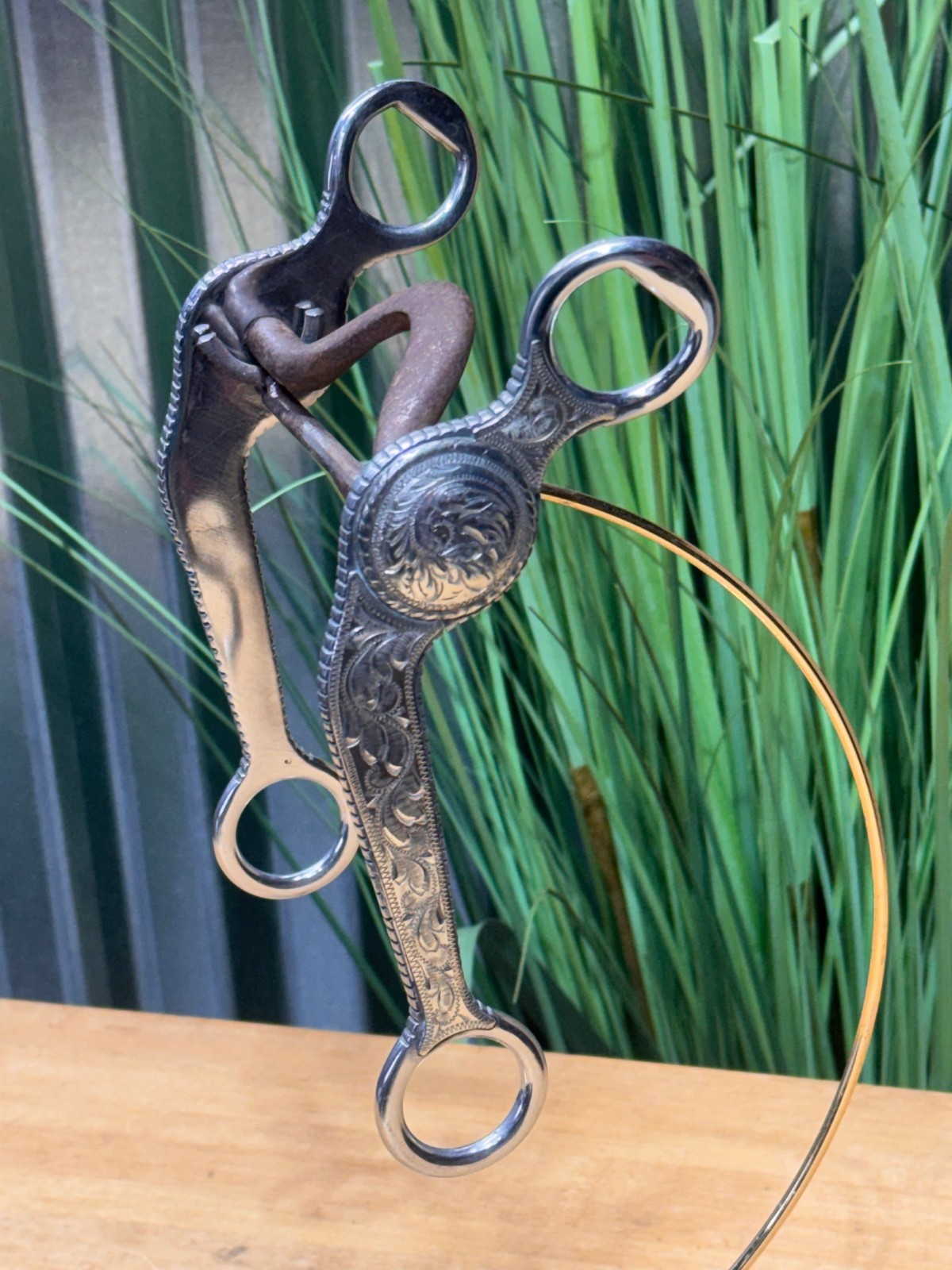 Vintage Silver Mounted Medium Port HEAVY Western Grazing SHOW Horse Bit ~ 5"