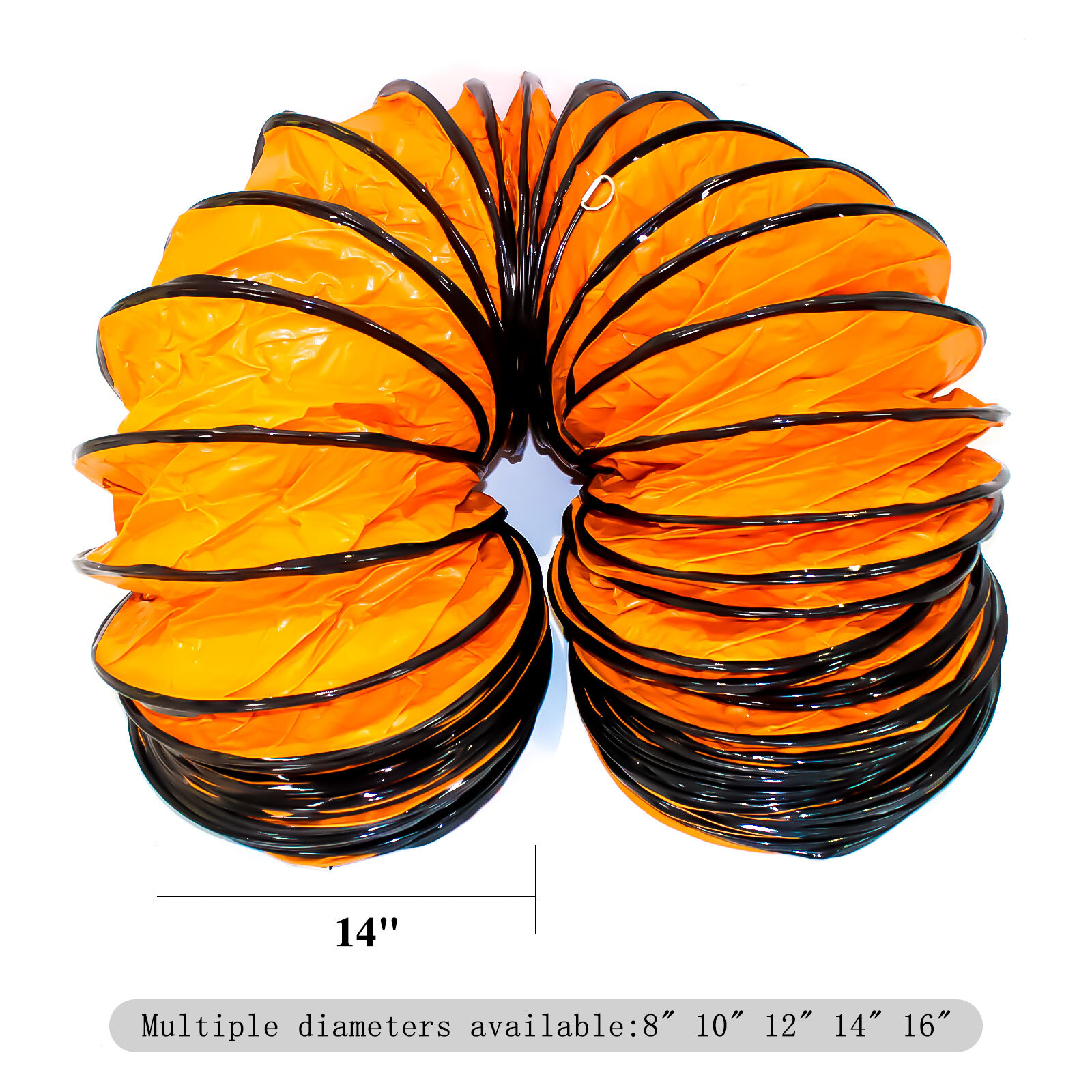 8/10/12/14/16'' PVC Flexible Ducting 16.4&25&33FT Fit Ventilator Hoses Strong