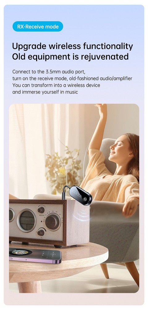 Bluetooth-Compatible 5.4 Audio Adapter Bluetooth-Compatible Receive Send 2-in-1