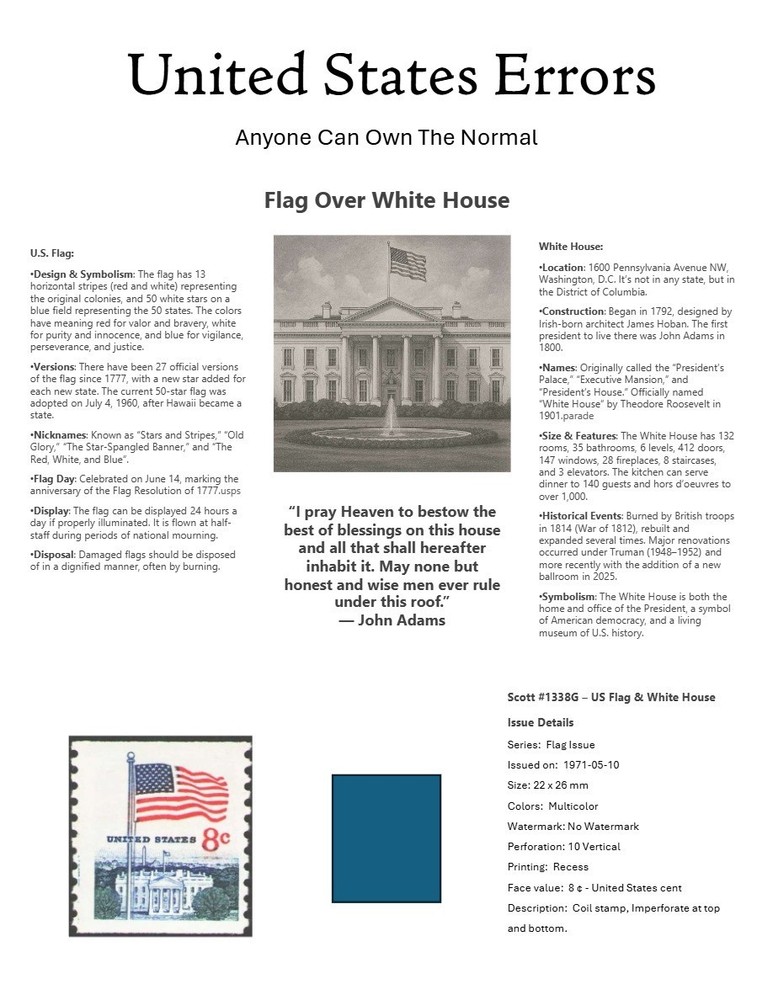 Centsational Custom Presentation Panel For Error SN 1338G - 8.5” X 11”