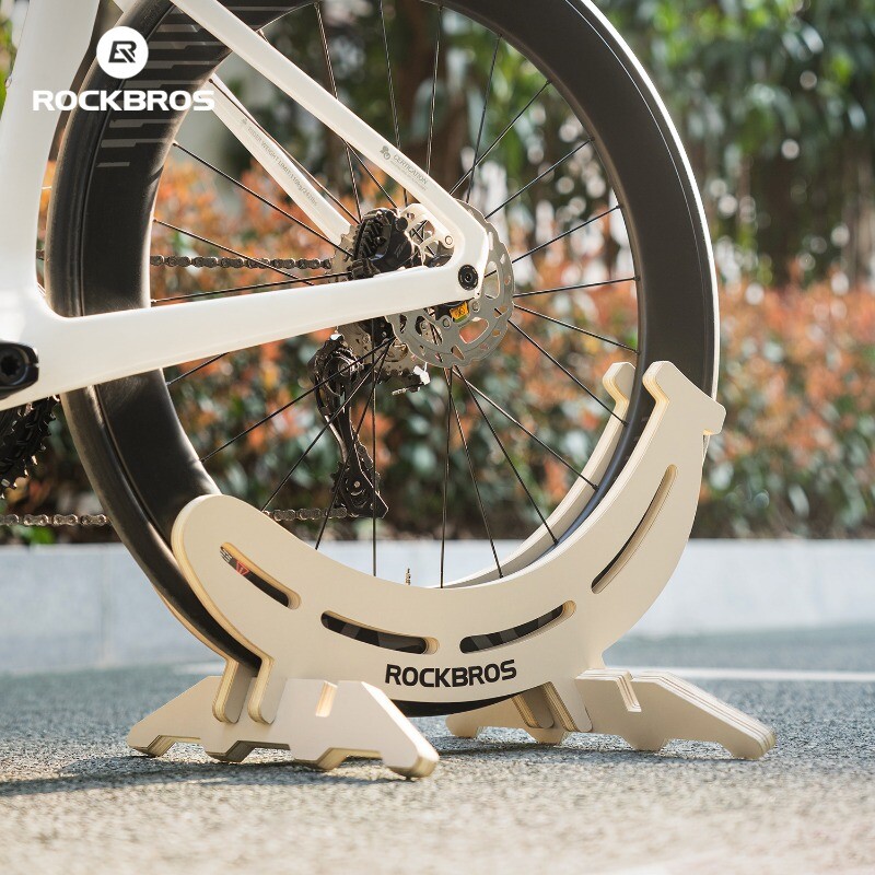 ROCKBROS Wooden Bike Stand Easy Bicycle Storage Rack For Road Mountain Bikes