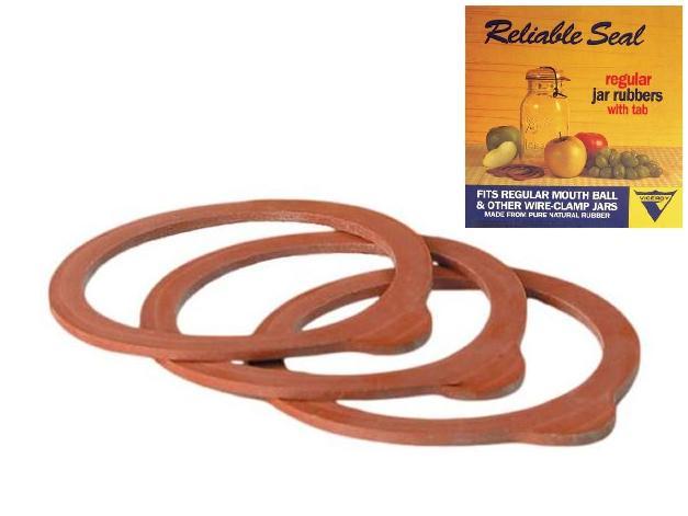 Jar Seals/Rings *Natural Red Rubber* (Regular Size) for Latch/Wire Lids *3-Pack*